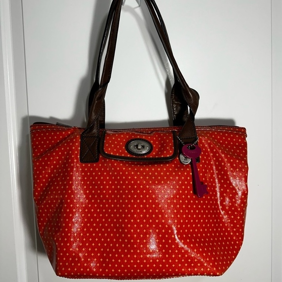 Fossil Key-Per Tote Bag Polka Dot - Picture 1 of 10